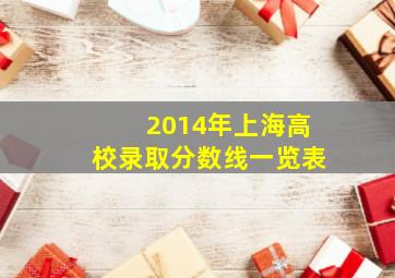 2014年上海高校录取分数线一览表