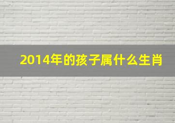 2014年的孩子属什么生肖