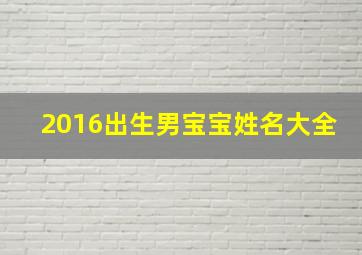 2016出生男宝宝姓名大全