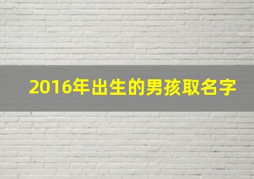 2016年出生的男孩取名字