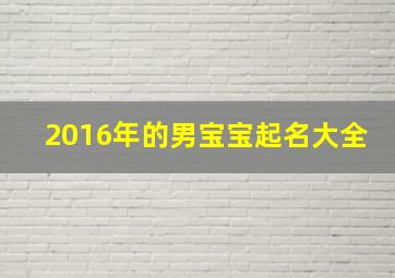 2016年的男宝宝起名大全