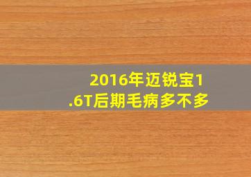 2016年迈锐宝1.6T后期毛病多不多