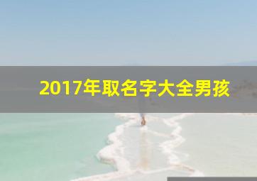 2017年取名字大全男孩