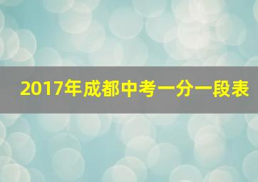 2017年成都中考一分一段表