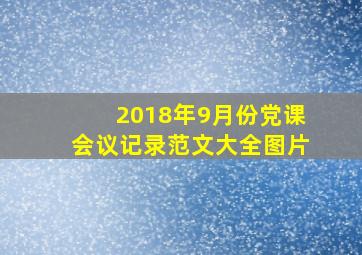 2018年9月份党课会议记录范文大全图片