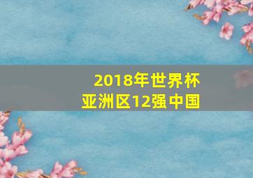 2018年世界杯亚洲区12强中国