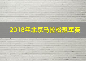 2018年北京马拉松冠军赛