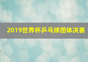 2019世界杯乒乓球团体决赛