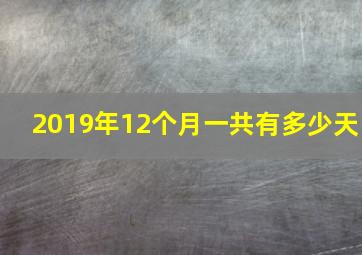 2019年12个月一共有多少天