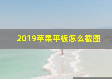 2019苹果平板怎么截图