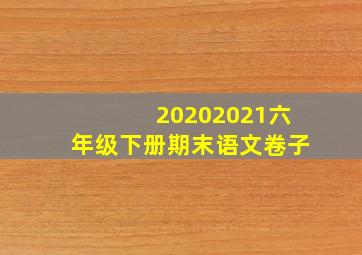 20202021六年级下册期末语文卷子