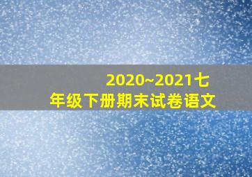 2020~2021七年级下册期末试卷语文