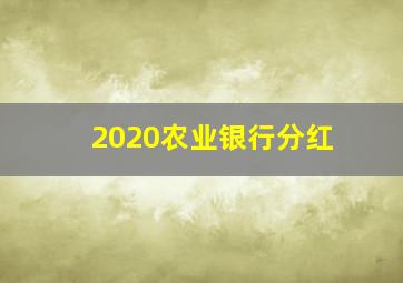 2020农业银行分红