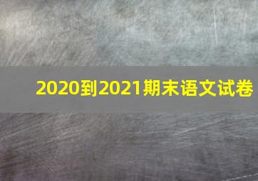 2020到2021期末语文试卷