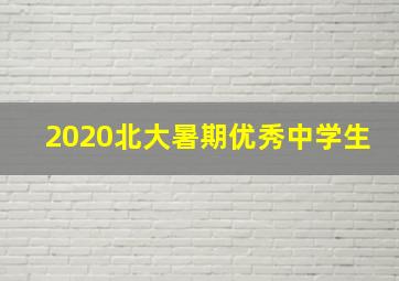 2020北大暑期优秀中学生