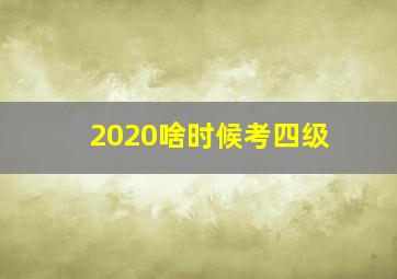 2020啥时候考四级