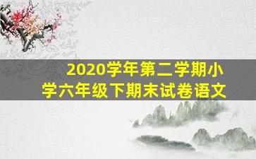 2020学年第二学期小学六年级下期末试卷语文