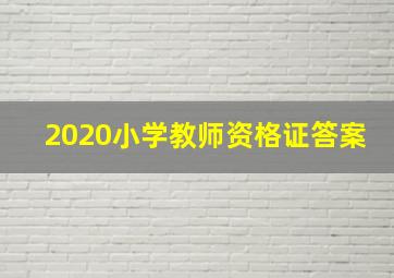 2020小学教师资格证答案