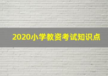 2020小学教资考试知识点