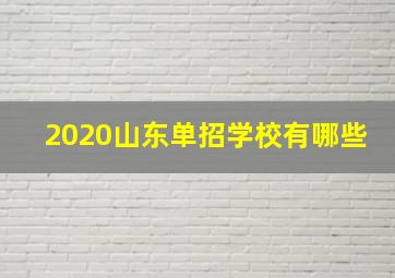 2020山东单招学校有哪些