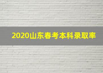 2020山东春考本科录取率