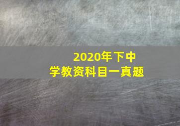 2020年下中学教资科目一真题