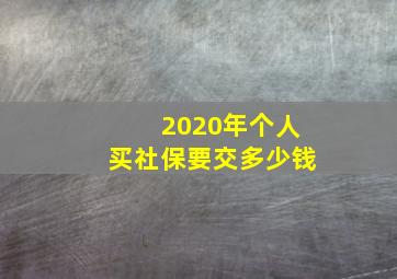 2020年个人买社保要交多少钱