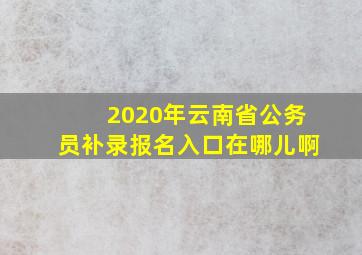 2020年云南省公务员补录报名入口在哪儿啊