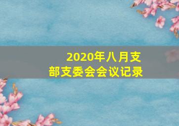 2020年八月支部支委会会议记录