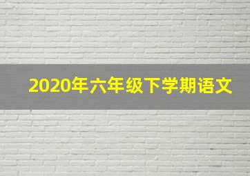 2020年六年级下学期语文