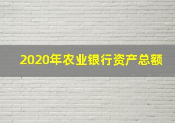 2020年农业银行资产总额