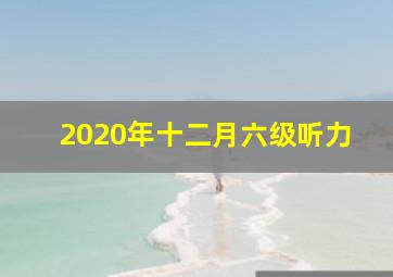 2020年十二月六级听力