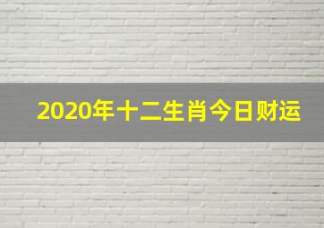 2020年十二生肖今日财运