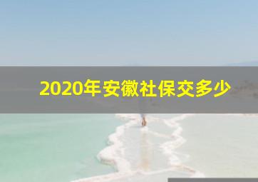 2020年安徽社保交多少