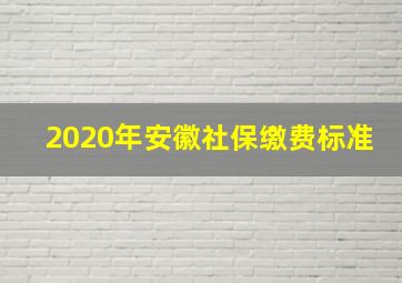 2020年安徽社保缴费标准