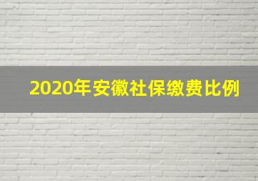 2020年安徽社保缴费比例