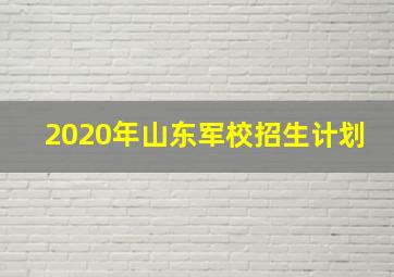 2020年山东军校招生计划