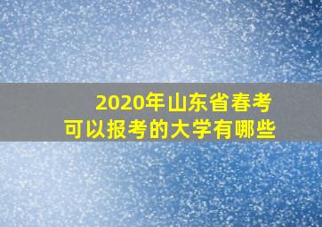 2020年山东省春考可以报考的大学有哪些