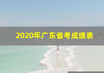 2020年广东省考成绩表