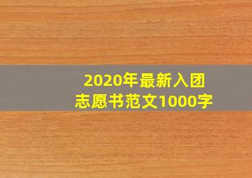 2020年最新入团志愿书范文1000字