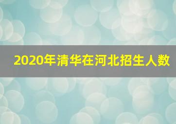 2020年清华在河北招生人数