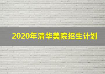 2020年清华美院招生计划