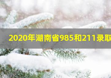 2020年湖南省985和211录取率