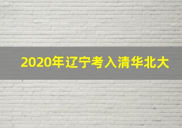 2020年辽宁考入清华北大