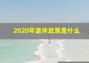 2020年退休政策是什么