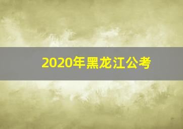 2020年黑龙江公考