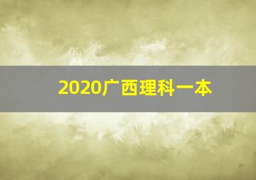 2020广西理科一本