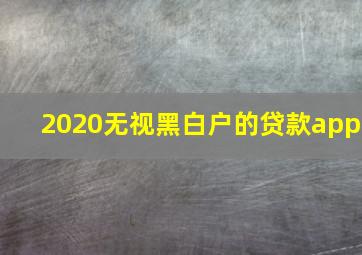 2020无视黑白户的贷款app