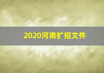 2020河南扩招文件