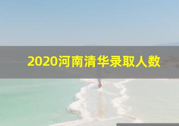 2020河南清华录取人数